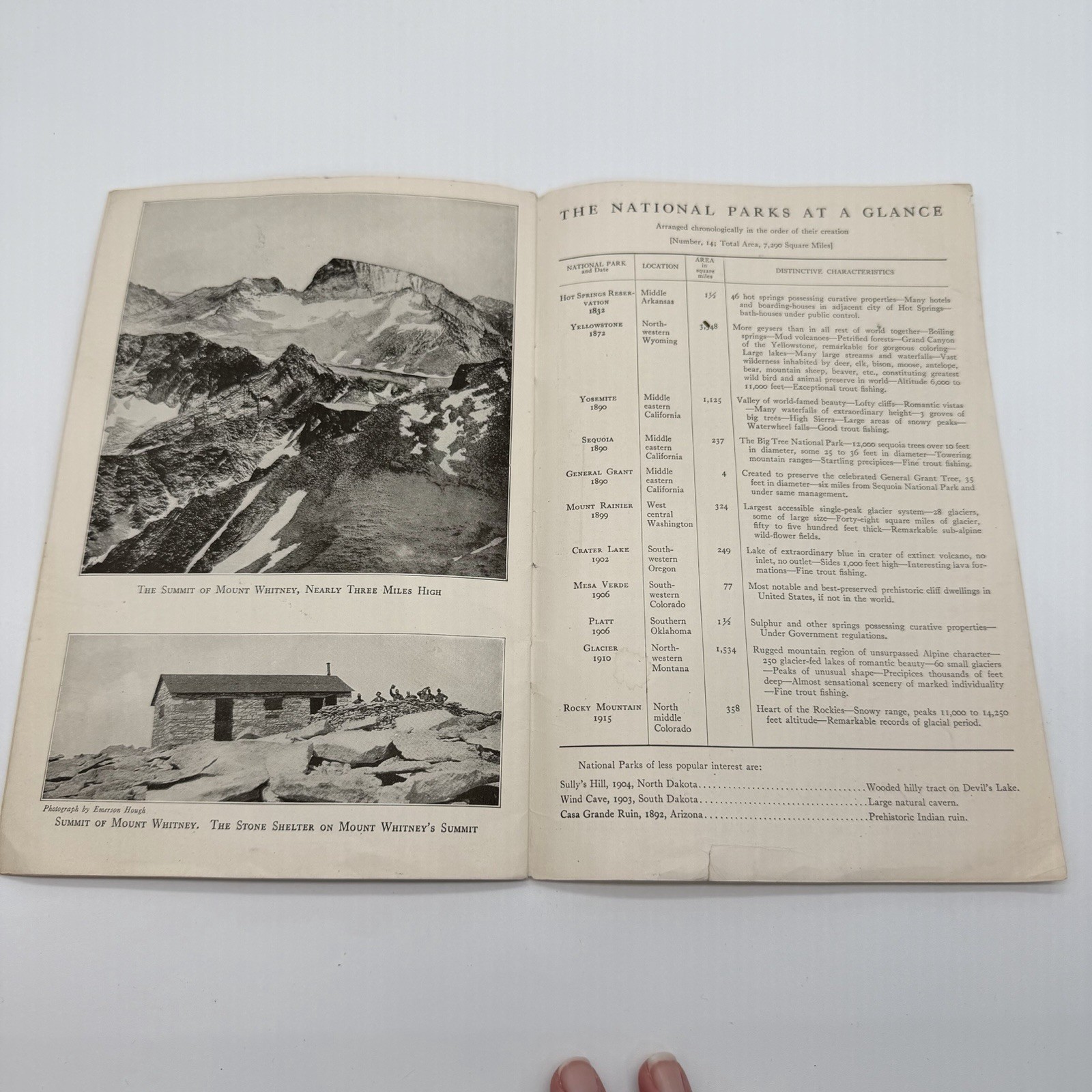 “SEQUOIA “The Big Tree National Park U S Dept of The Interior Booklet – 1916