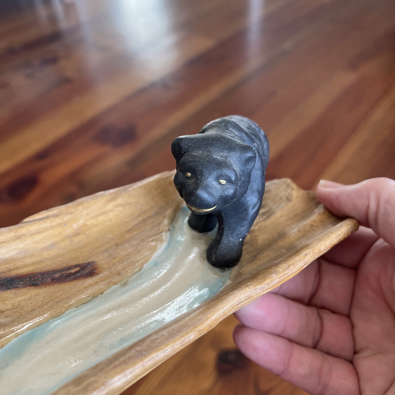 VINTAGE 6 1/2” WALKING BEAR TRINKET DISH / ASHTRAY Made in Japan