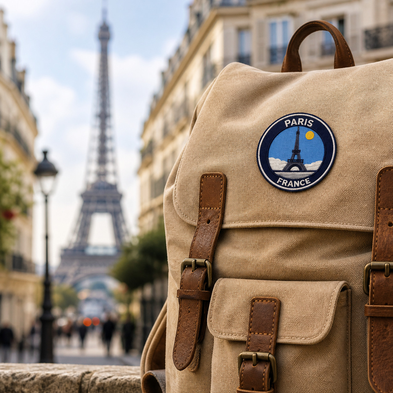 Paris France Eiffel Tower Embroidered Patch 3 Inch Iron On Travel Souvenir Badge