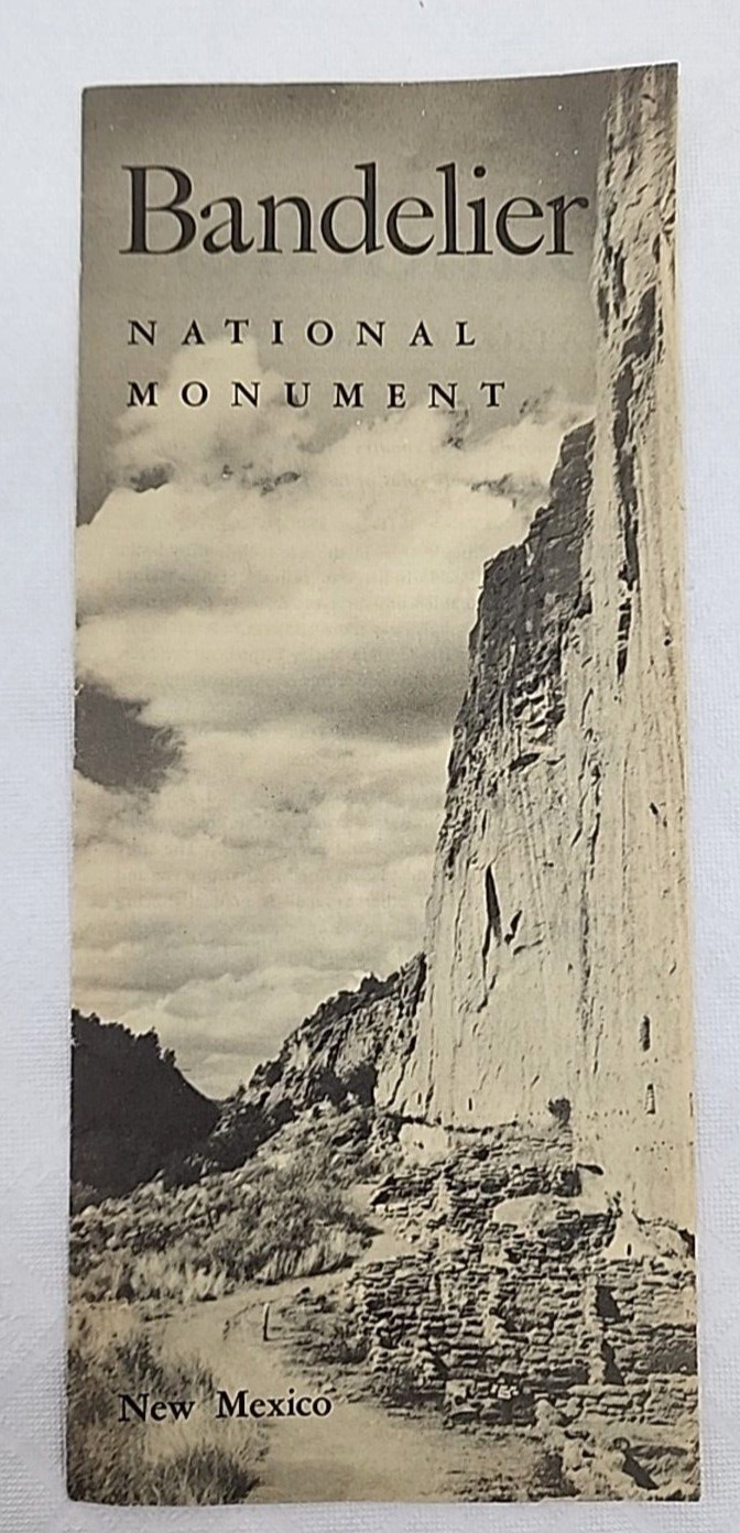 1964 Bandelier National Monument Park Brochure Map NPS New Mexico