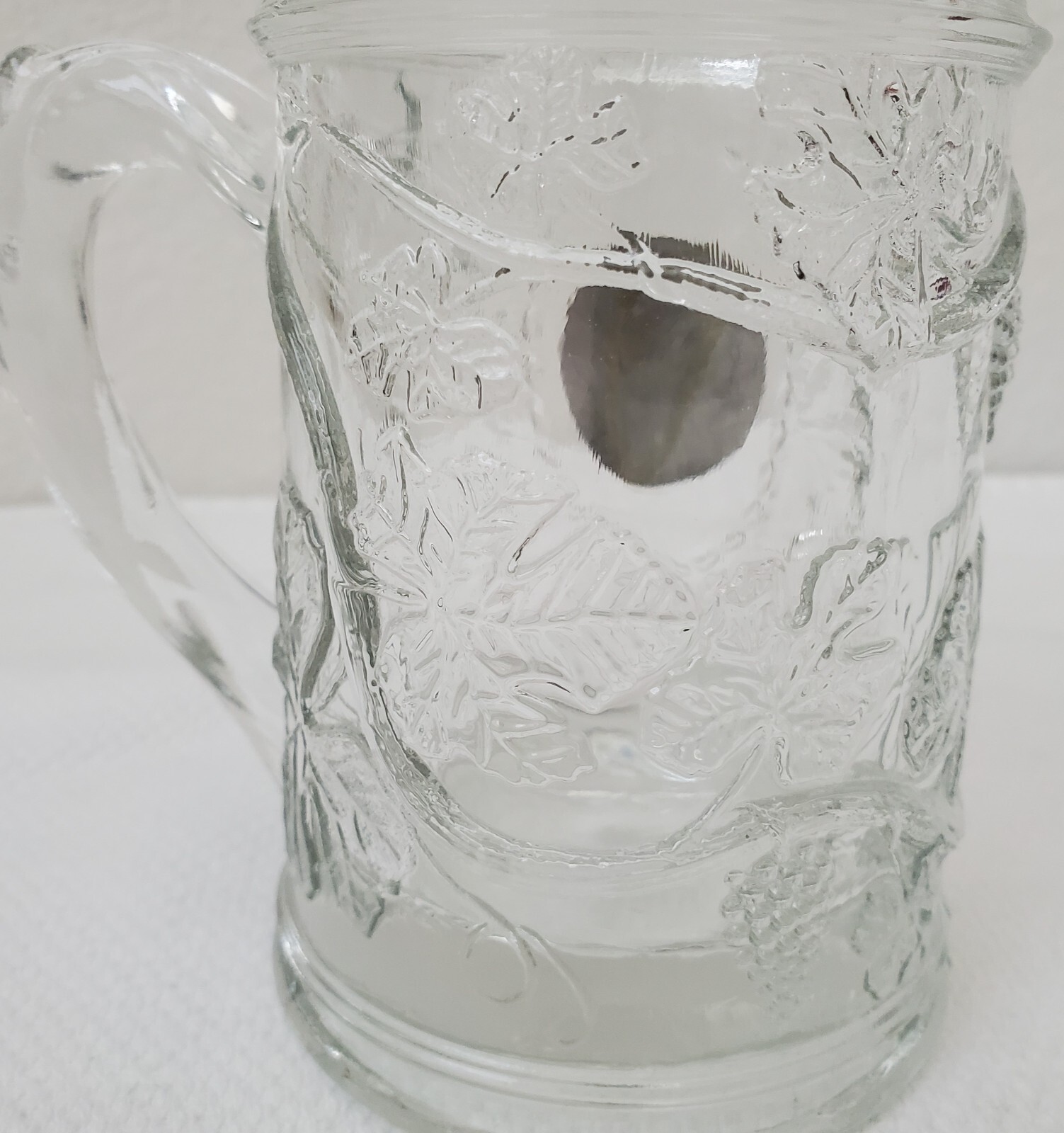 Vintage Niagara Falls 3D Pewter Medallion 5.25″ Clear Glass Souvenir Beer Mug