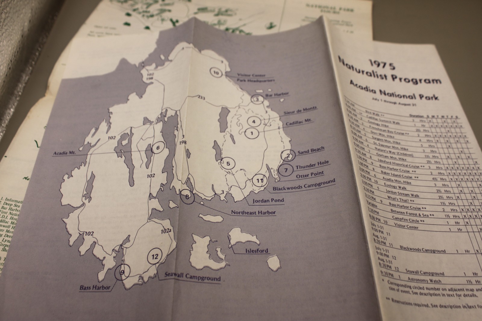 Acadia National Park Travel Brochures 1975