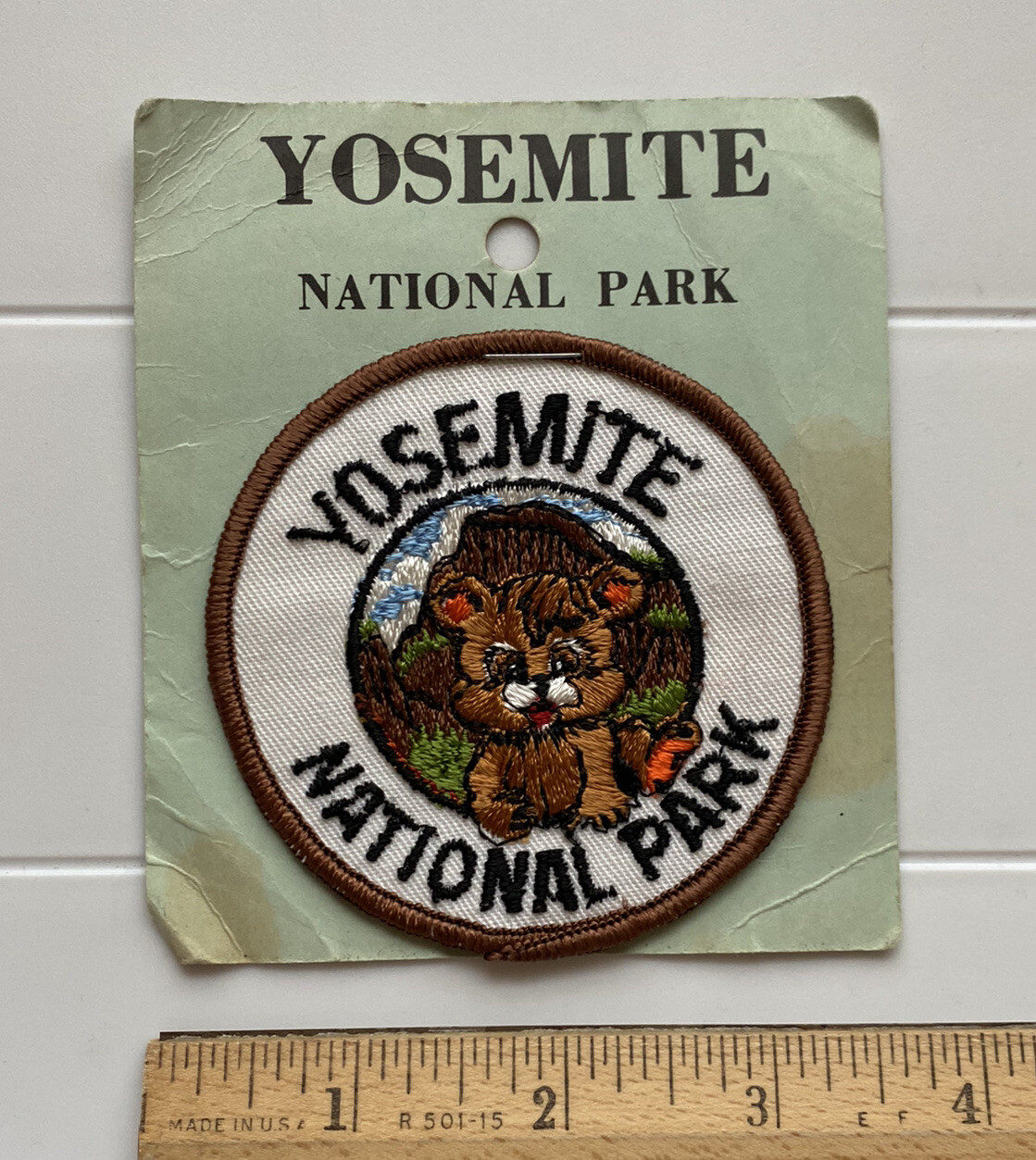 NIP Yosemite National Park CA Bear Cub Half Dome Round Embroidered Patch Badge