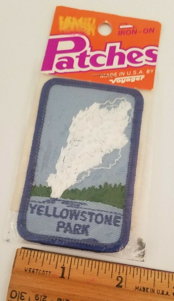 Vintage Yellowstone National Park Geyser Old Faithful Iron On Patch New Voyager