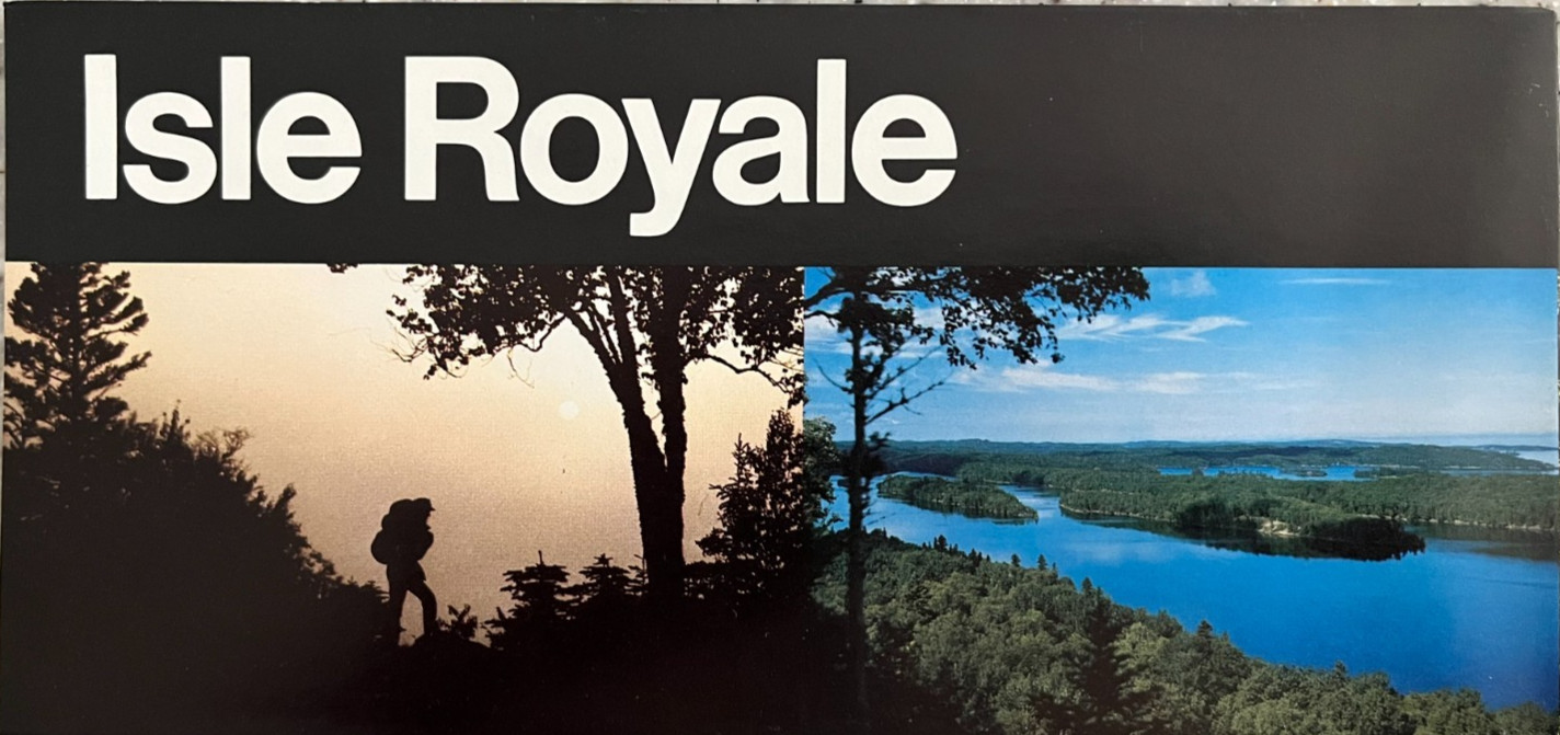Vintage 1985 ISLE ROYALE NP – MI NATIONAL PARK SERVICE UNIGRID BROCHURE/MAP New