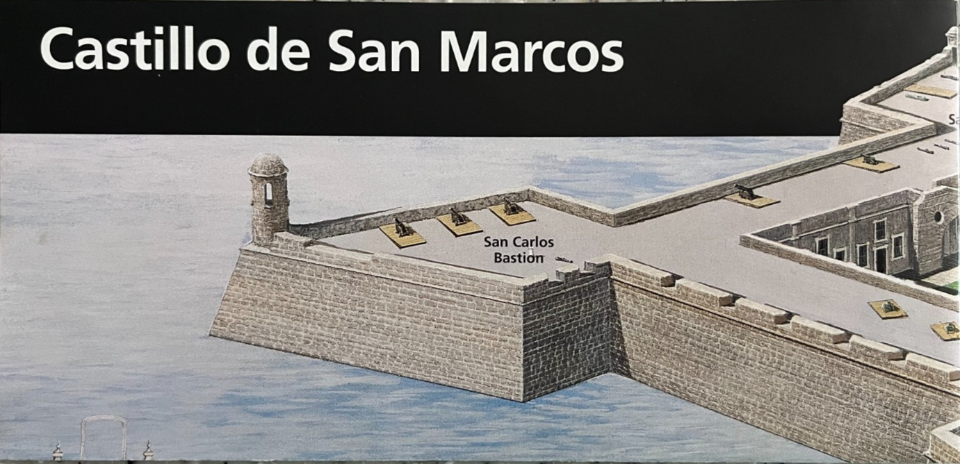 Vintage CASTILLO de SAN MARCOS NM NATIONAL PARK SERVICE UNIGRID BROCHURE/MAP
