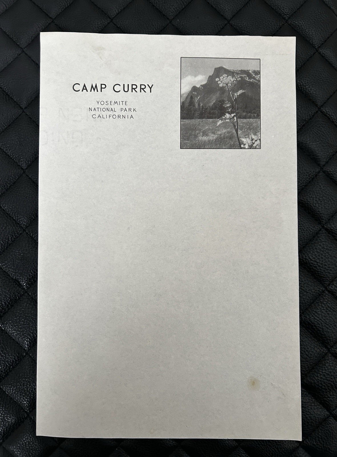 Antique 1920s Camp Curry Yosemite National Park Stationery Paper Unused