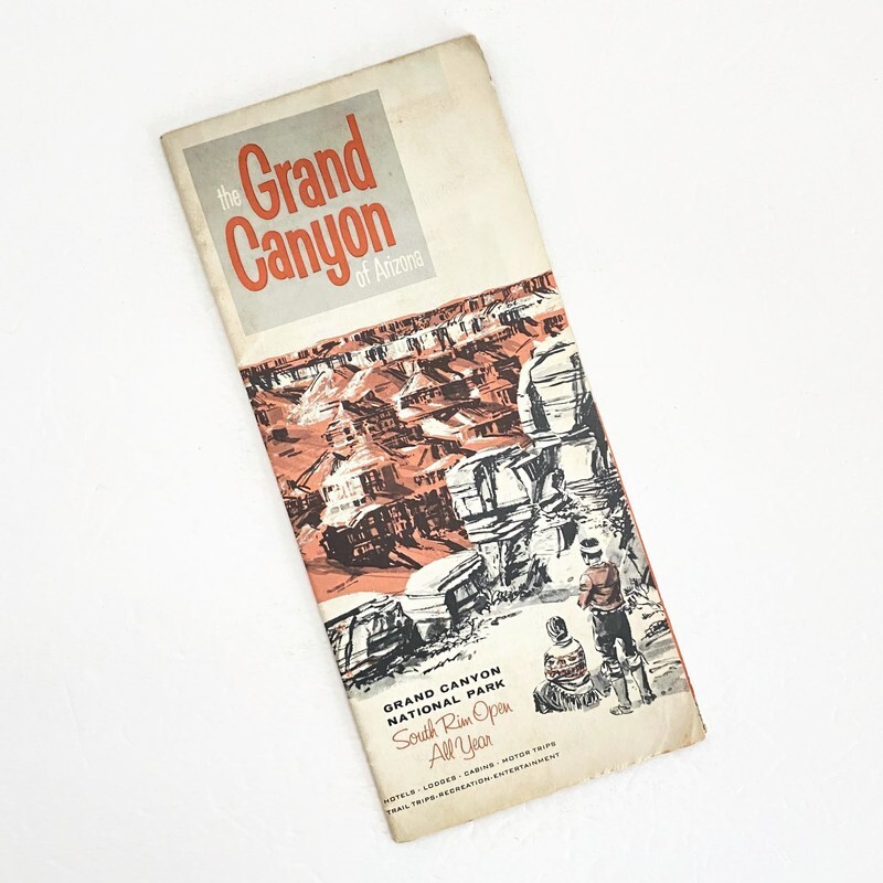 Grand Canyon National Park South Rim Guide Brochure Fred Harvey Vintage 1967