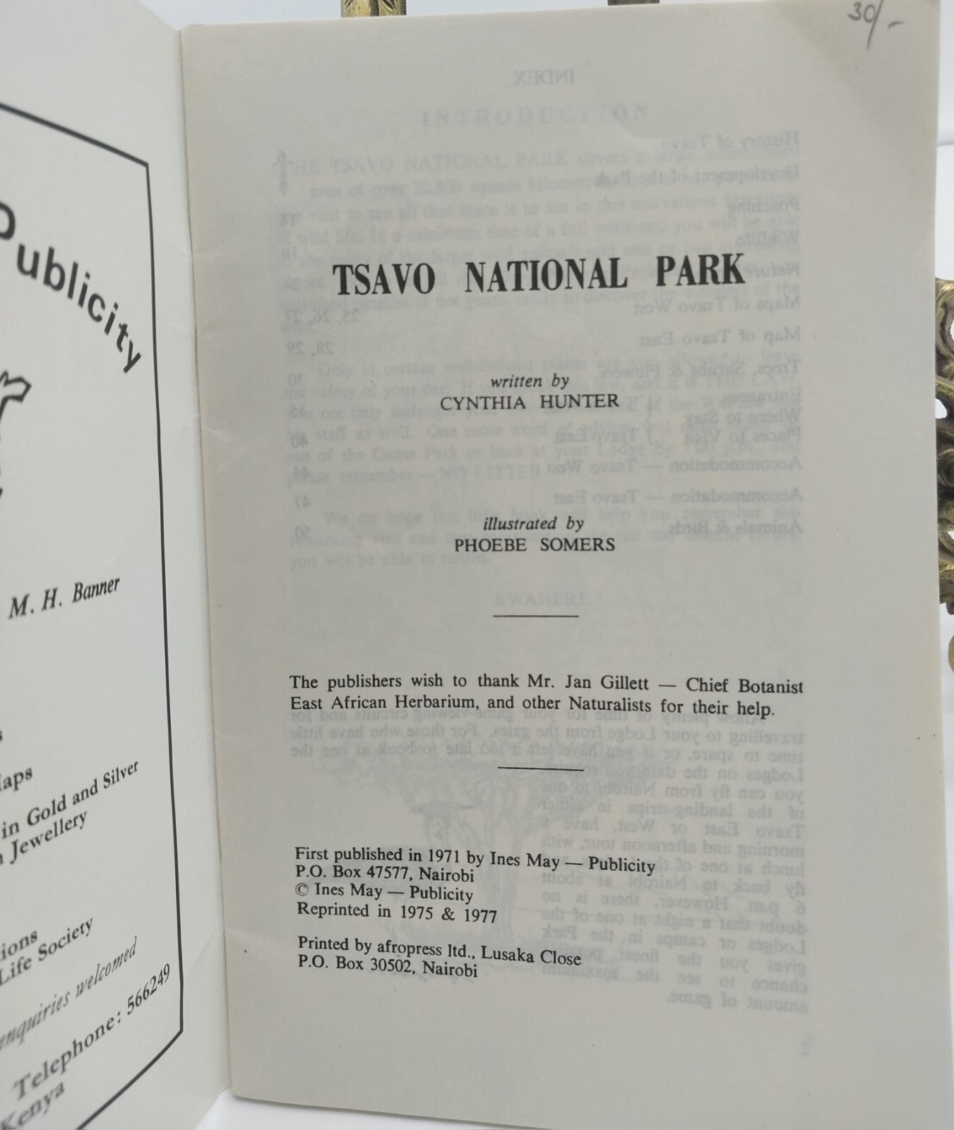 Tsavo National Park Booklet
