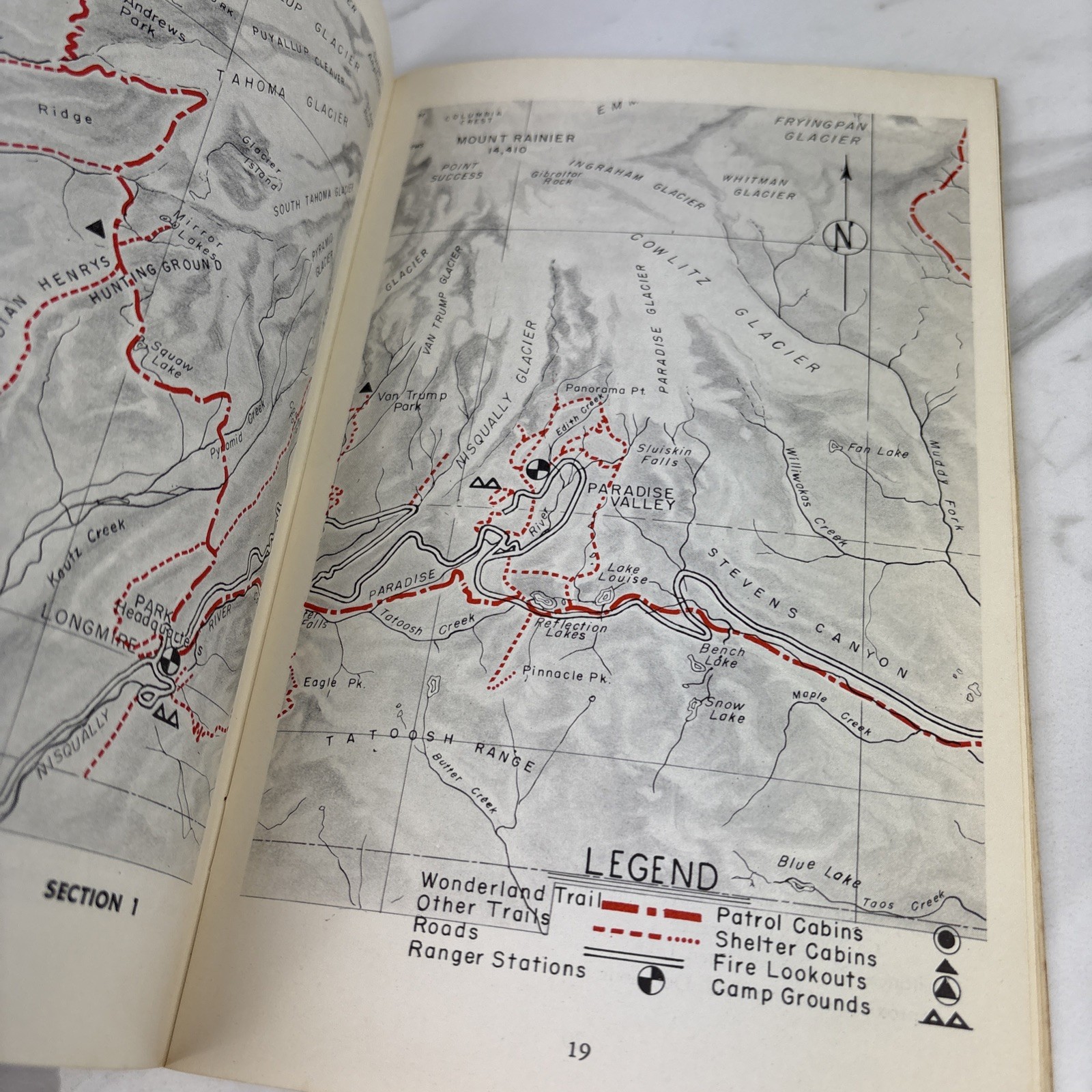 A Guide To The Trails Of Mount Rainier National Park Booklet 1960 Weldon & Potts