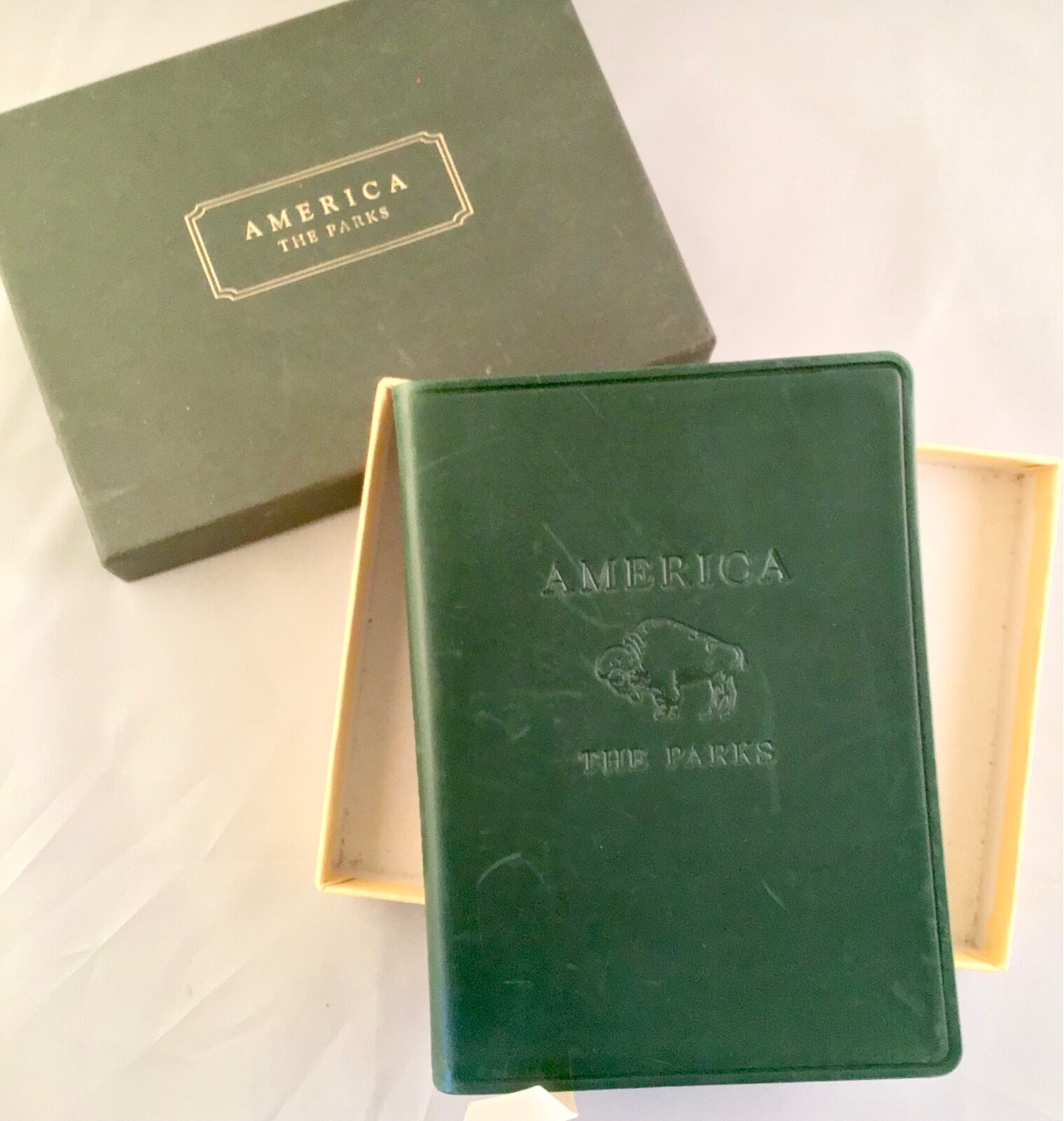 RARE BOOK AMERICA THE PARKS LEATHER BOUND BOXED