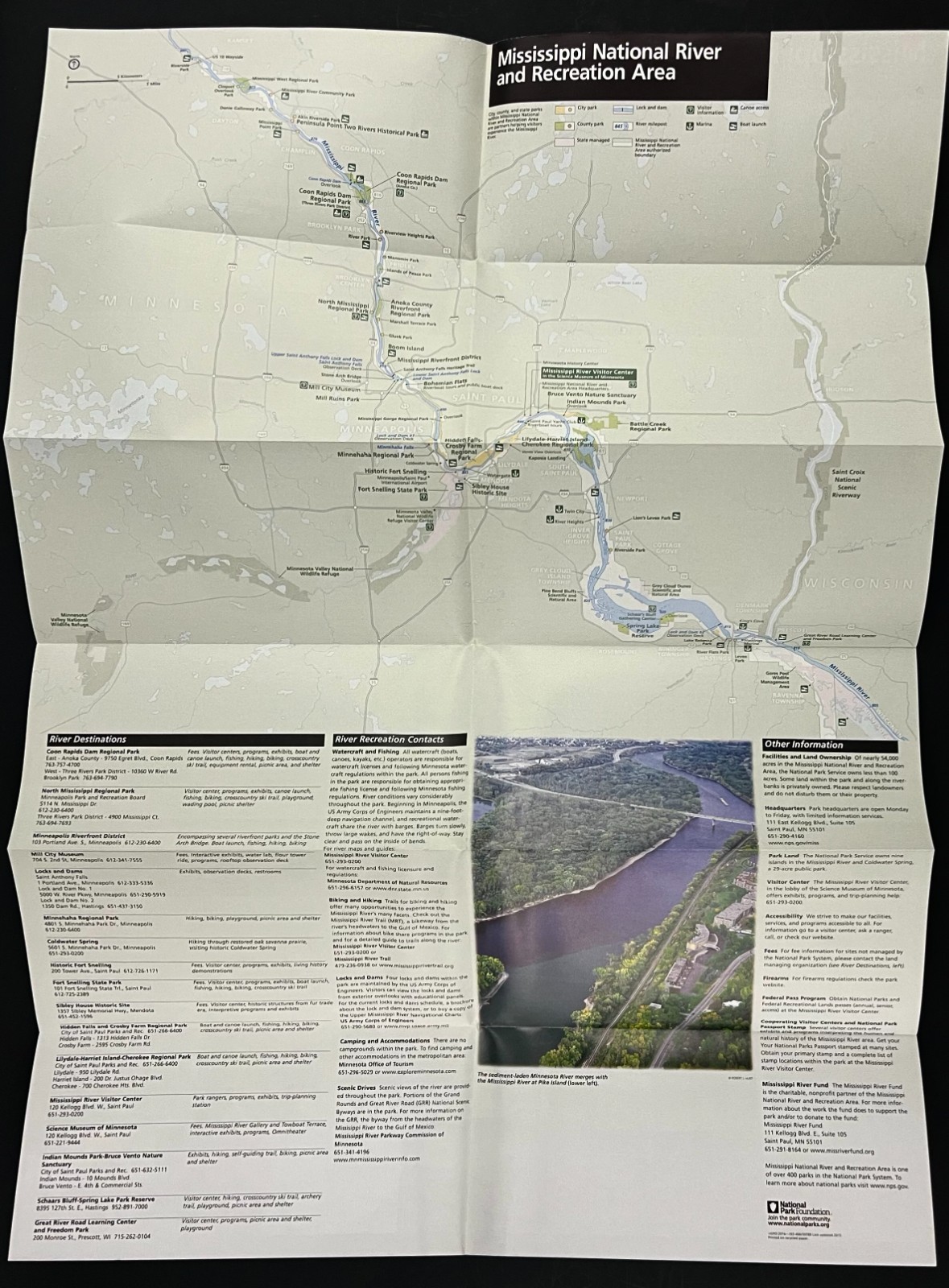 2016 Mississippi River Recreation National Park Service Official Guide Brochure