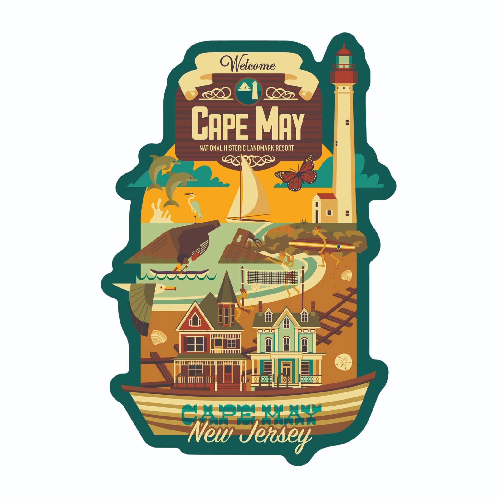 Cape May New Jersey Sticker Decal Bumper Sticker