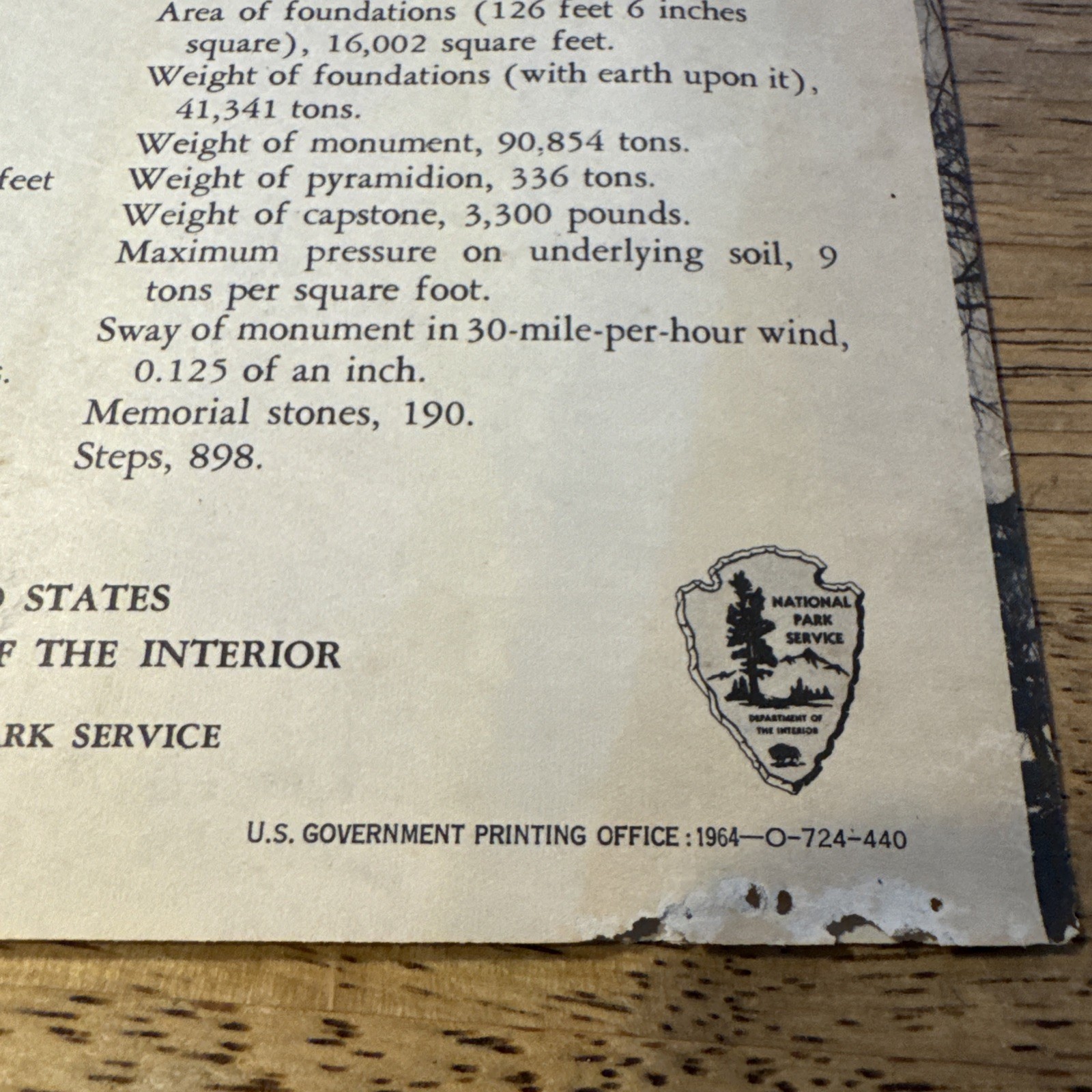 1964 Washington Monument Washington DC Travel Brochure National Park Vintage