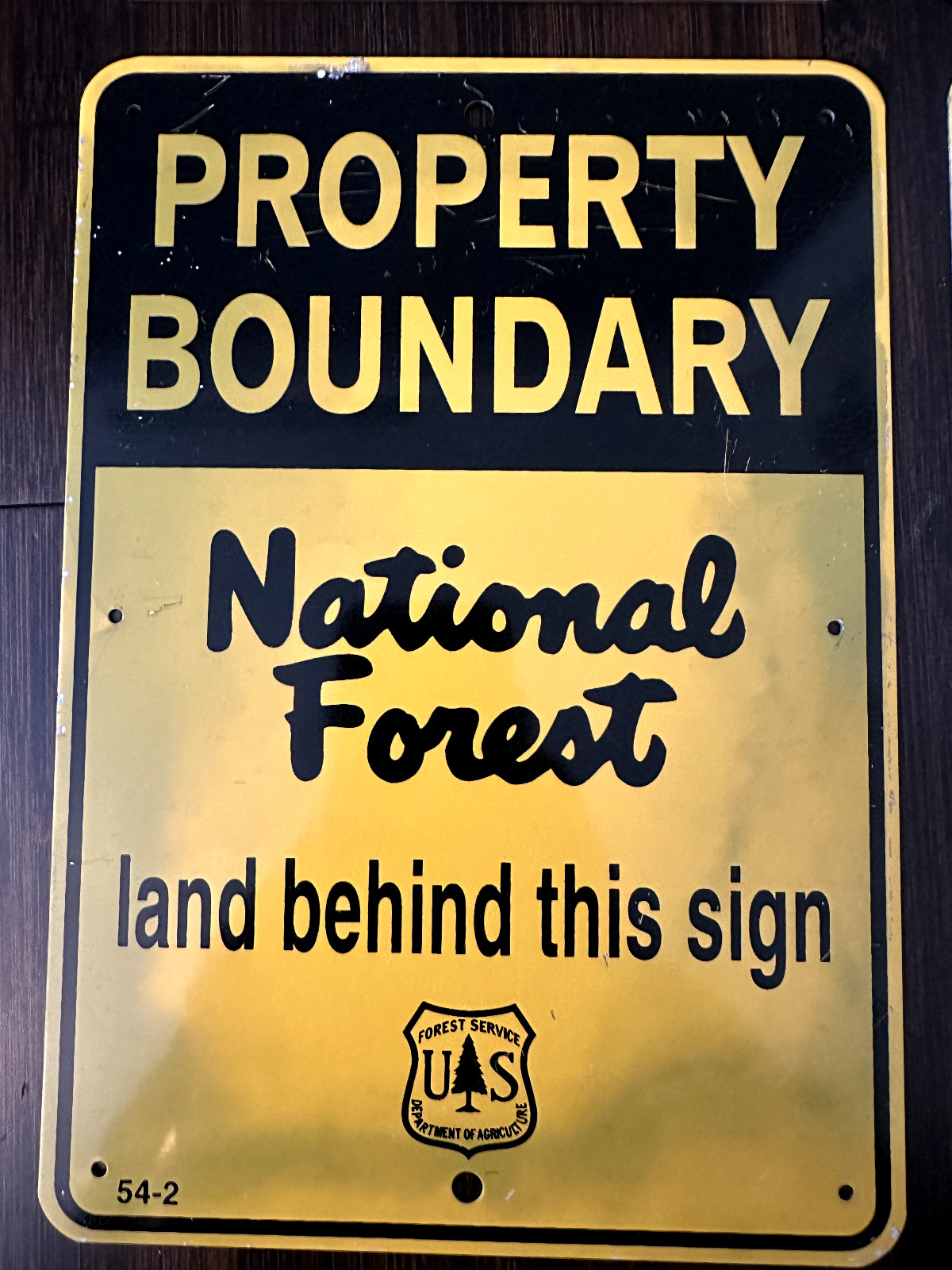 Vintage US Forest Service National Park Property Boundary Sign