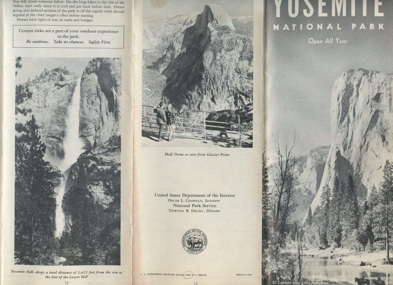 1949 YOSEMITE NATIONAL PARK Brochure/Map