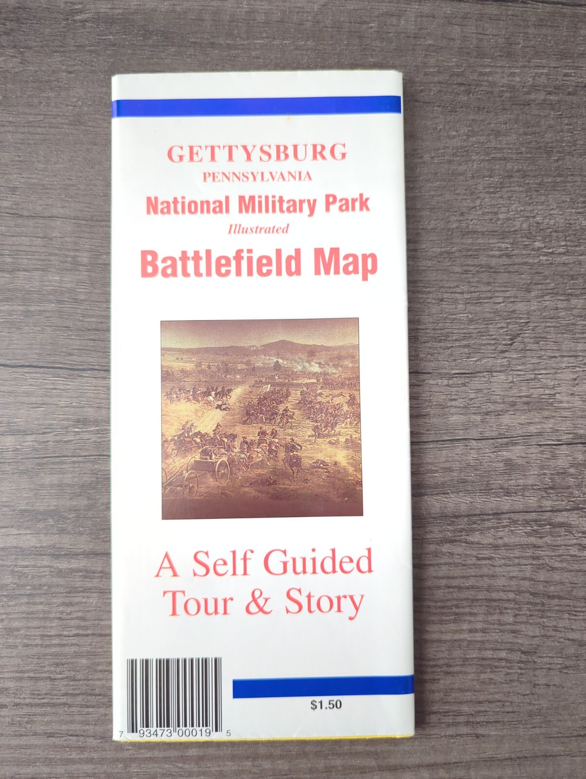 Gettysburg Pennsylvania National Military Park Illustrated Battlefield Map (UW)