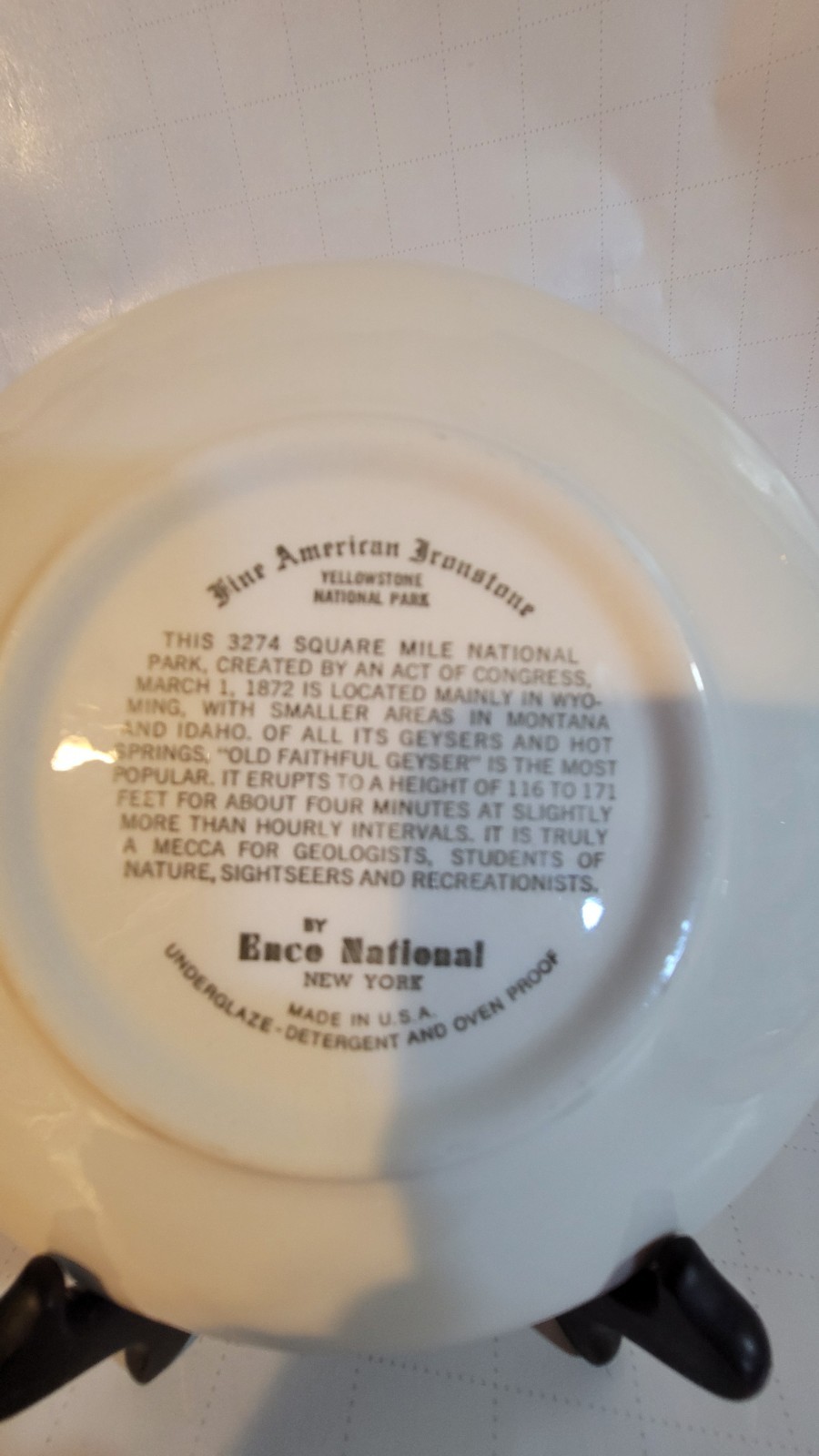 Ence National Souvenir Plate Old Faithful Geyser Yellowstone National…