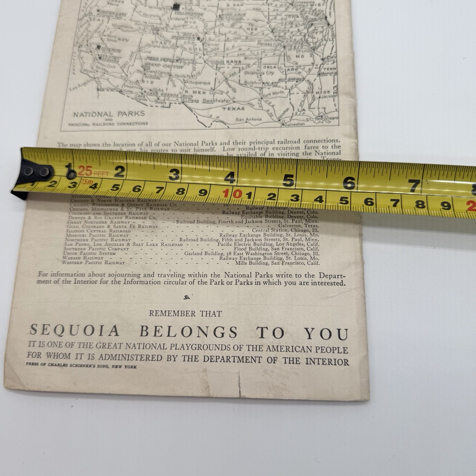 “SEQUOIA “The Big Tree National Park U S Dept of The Interior Booklet – 1916