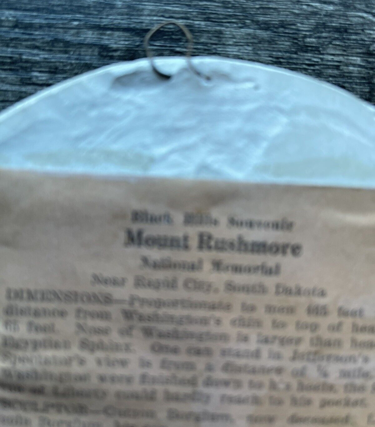 Vintage Souvenir Wall Plaque Mt Rushmore National Memorial Black Hills SD 1948