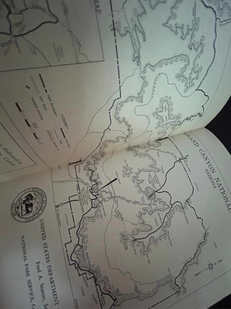 Vintage 1957 Grand Canyon National Park Brochure Pamphlet Map Guide Info Arizona