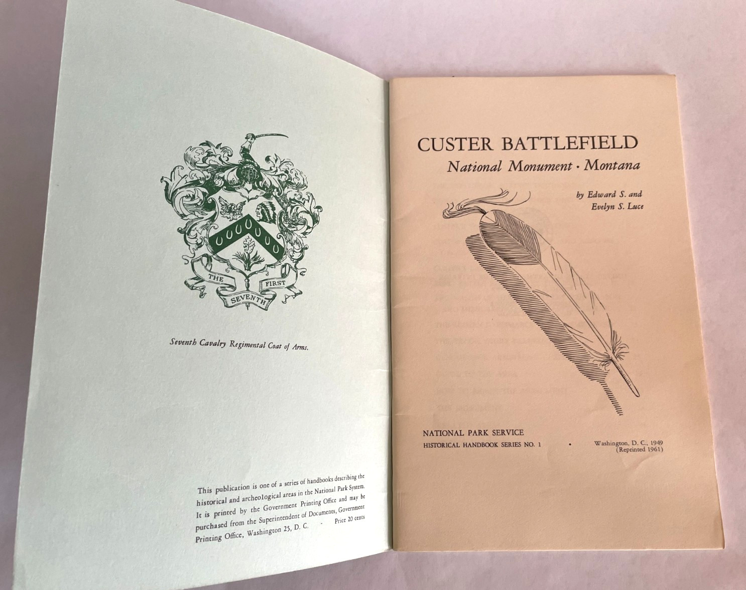 Custer Battlefield National Park Montana Vintage Travel Booklet 1949 1961