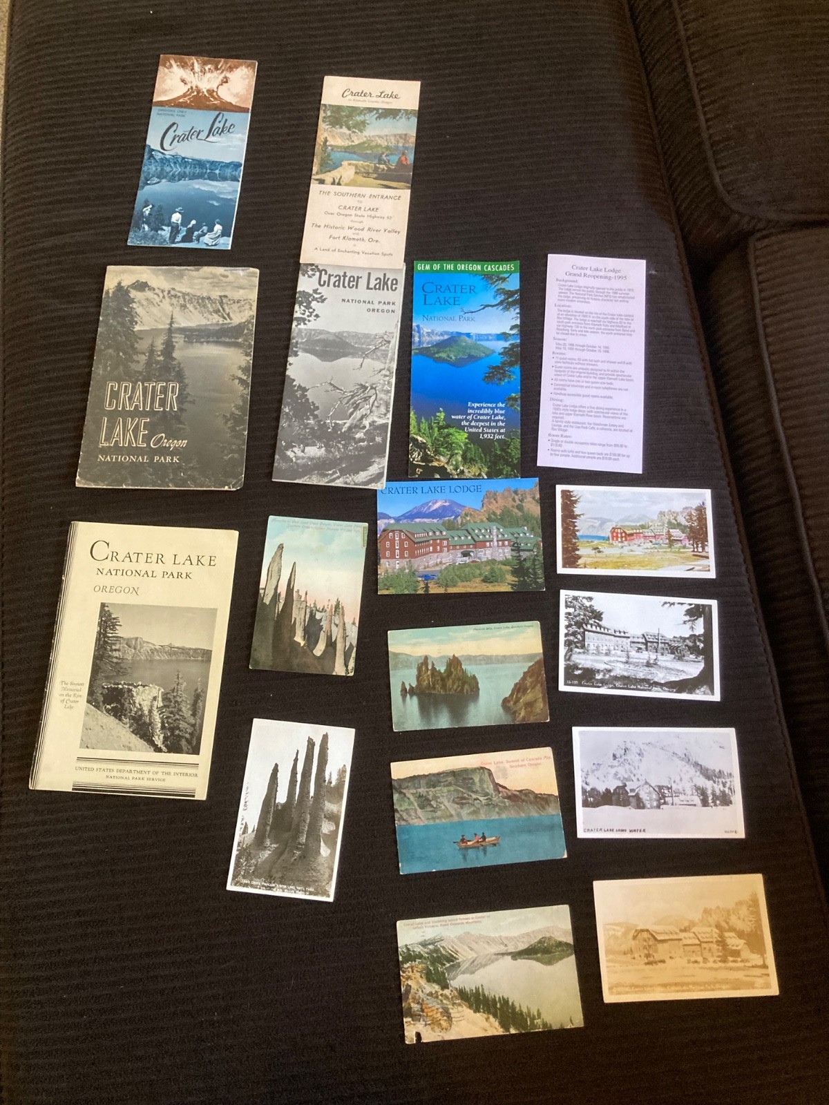 Lot of 17 Crater Lake National Park Postcards Brochures Guides