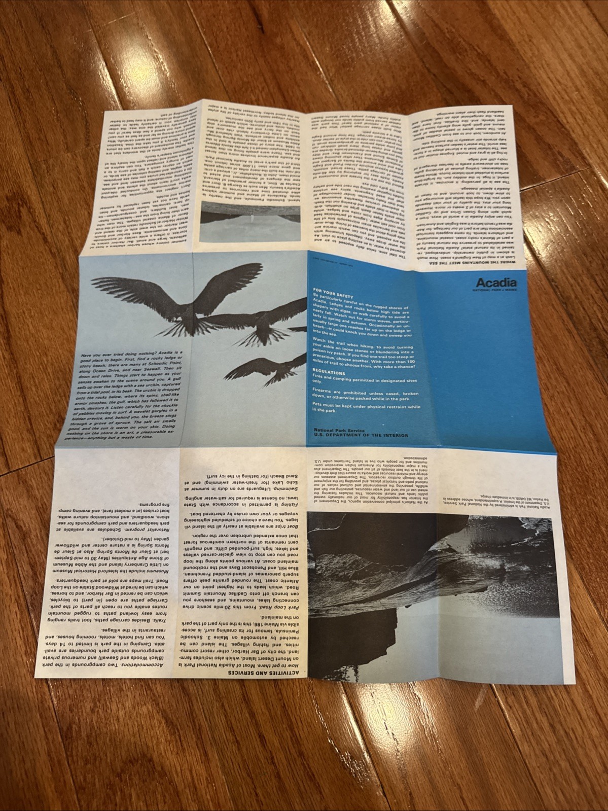 Vintage 1976 ME Acadia National Park fold out map pocket size