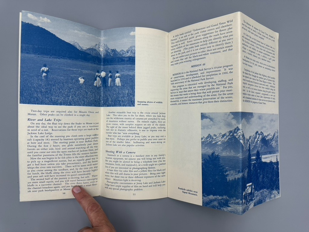 1962 GRAND TETON National Park Service Travel BROCHURE Wyoming