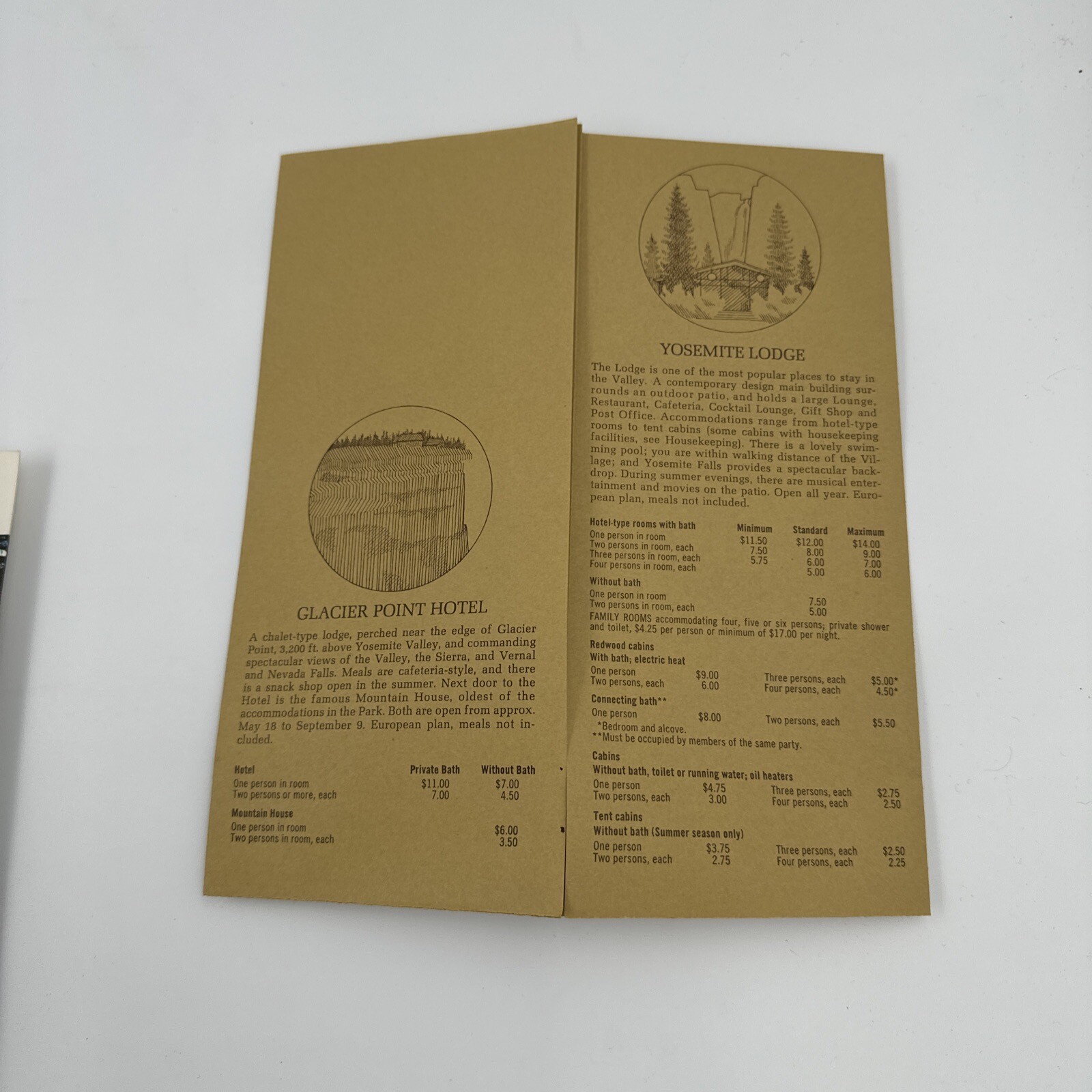 Vintage 1966 National Park Brocures Yosemite Sequoia Kings Canyon Muir Woods