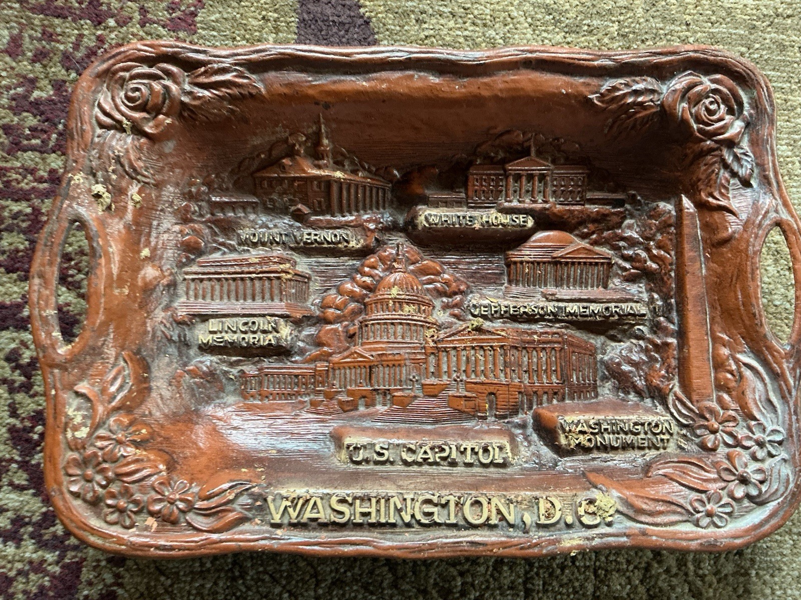 (8) Vintage Faux Wood Souvenir And Other Trays – TACO, Burwood, Silberne, Arrow