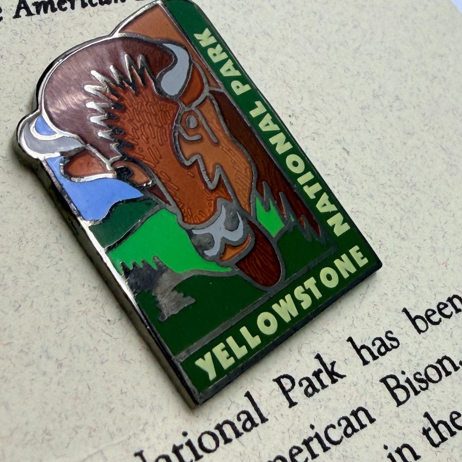 Yellowstone National Park Buffalo Bison Wyoming Lapel Pin Travel Association