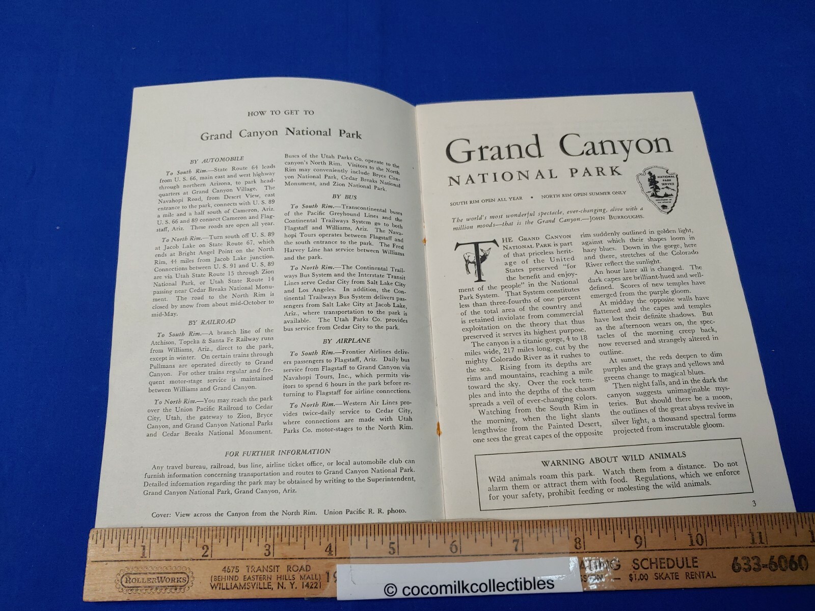 Vintage 1957 Grand Canyon National Park Arizona Booklet Pictures Write Ups Map