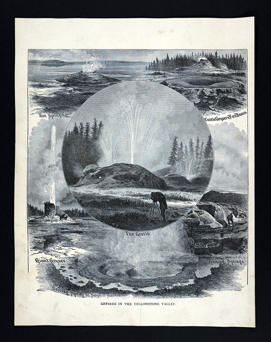 1883 Hardesty Atlas Print Yellowstone National Park Wyoming Geyser Photographer