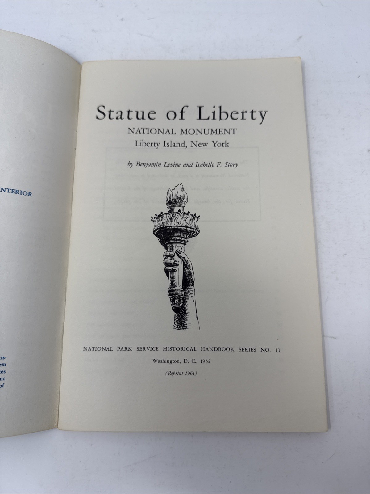 Statue of Liberty Historical Handbook No. 11 1961 National Monument Souvenir NYC