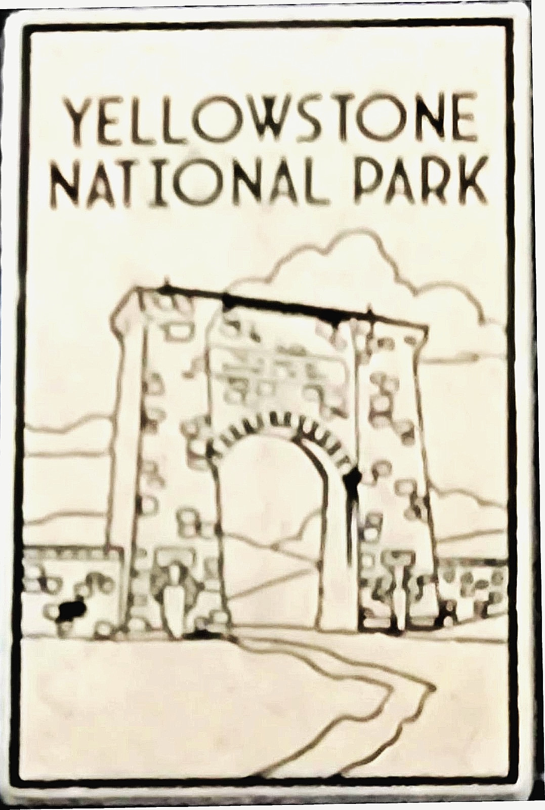 NEW RECTANGULAR DESIGN – YELLOWSTONE NATIONAL PARK ROOSEVELT ARCH / OLD FAITHFUL