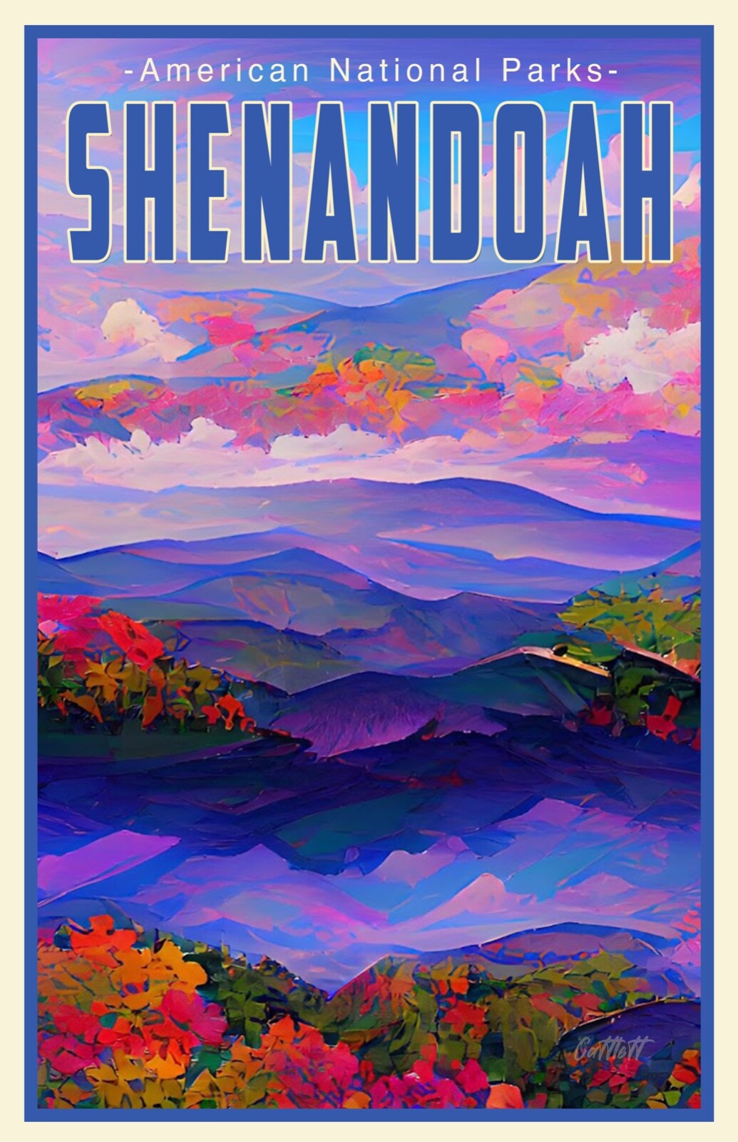 Shenandoah National Park Virginia Travel Poster • Signed • 11×17 Nice