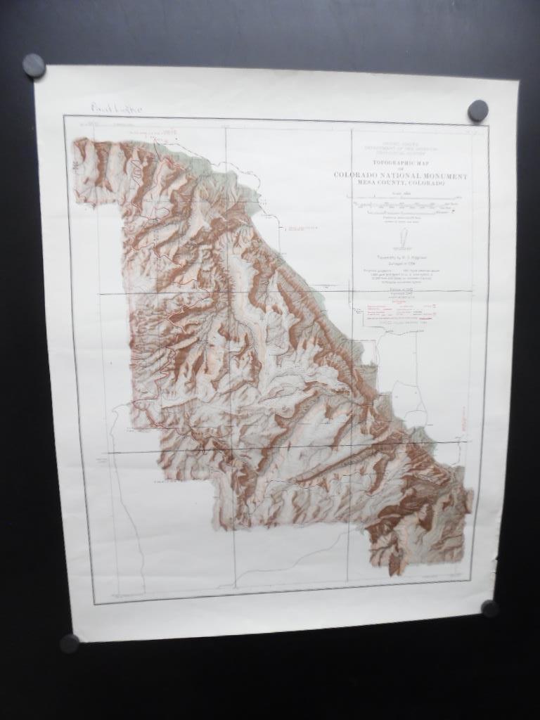 Vintage Colorado National Monument Topographical Map Shaded Relief Higginson