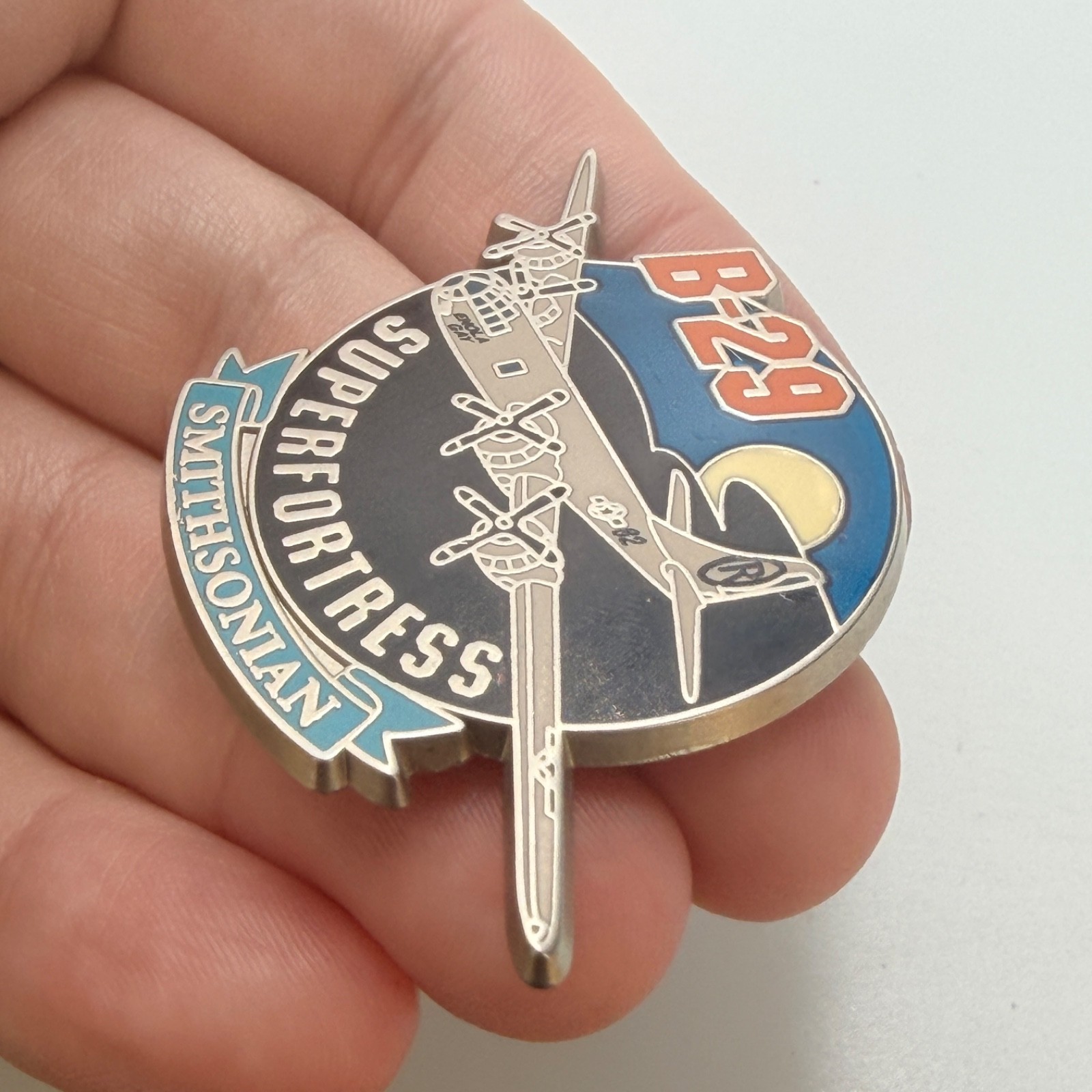 Smithsonian B-29 Superfortress Aircraft Lapel Pin Aviation Museum Vintage