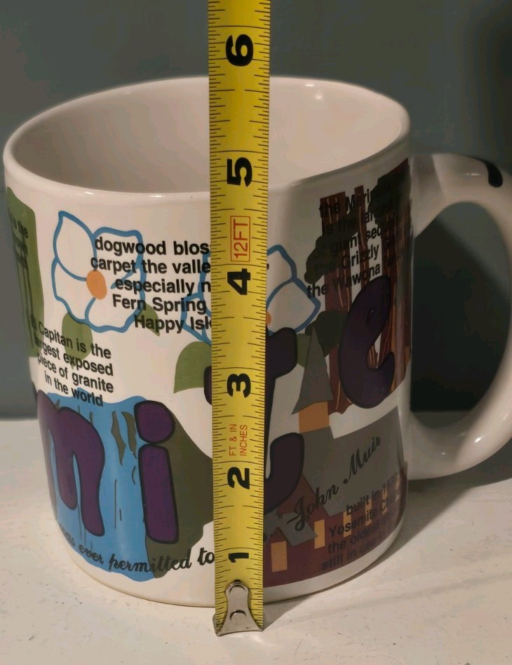Vintage Yosemite National Park Historical Facts John Muir XL Coffee Tea mug cup