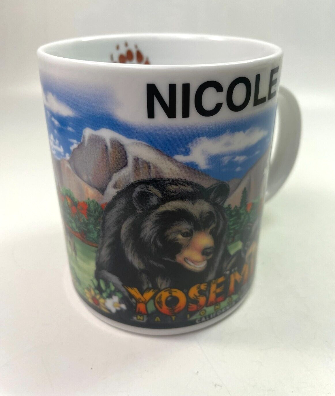 Yosemite National Park Mug Personalized Nicole Depicting Bear Animal 12oz C78