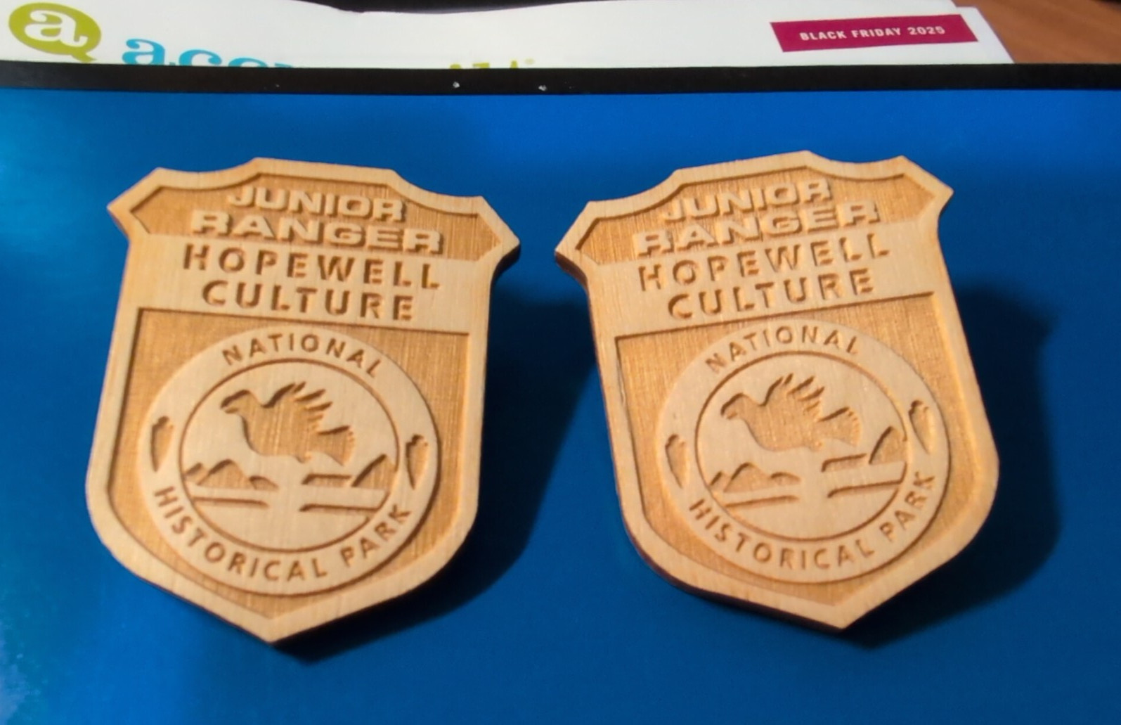 National Park Junior Ranger 2 Wooden Badges From Hopewell Culture – Ohio