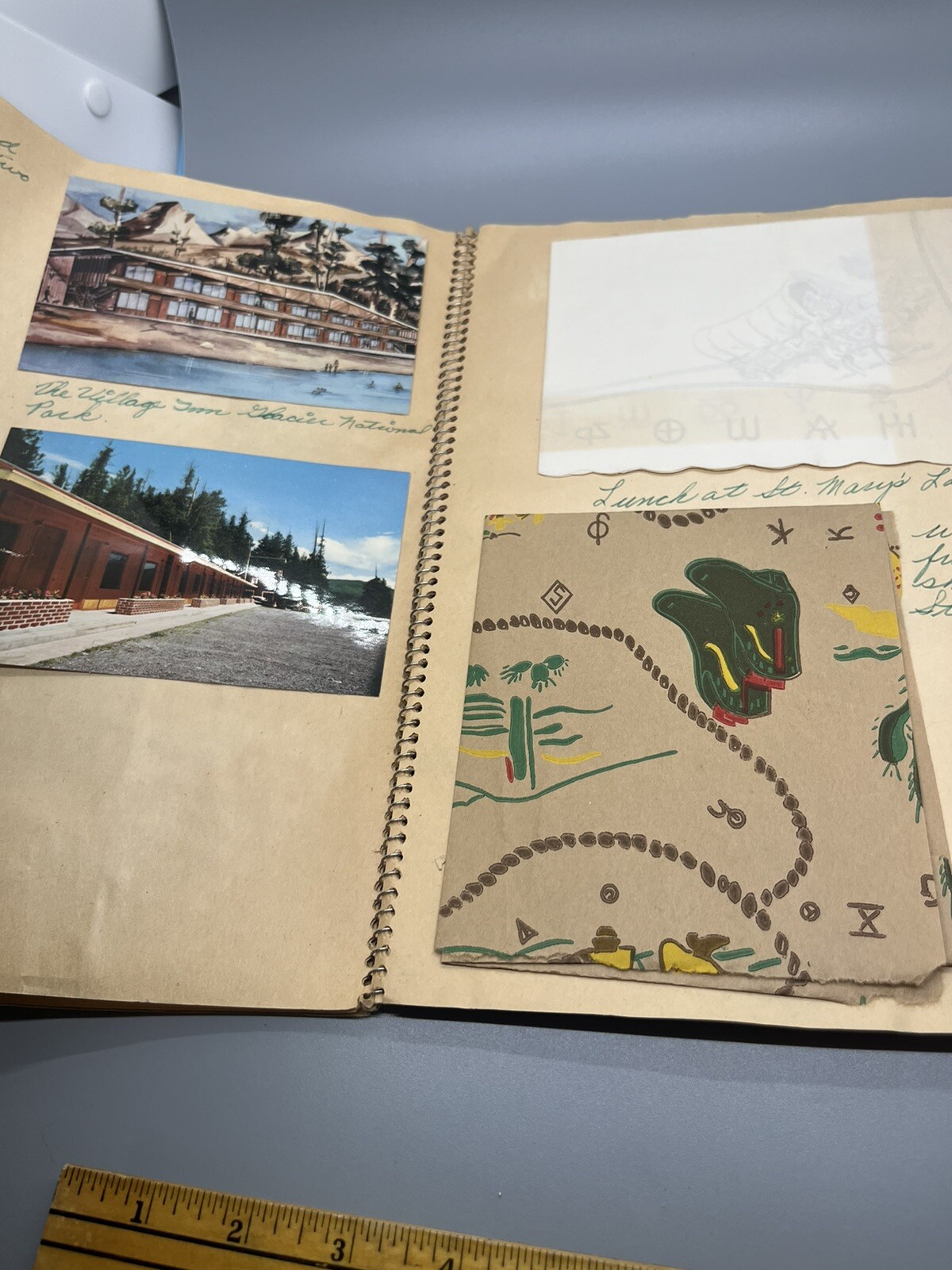 Vintage National Parks Scrap Book 1956 Glacier Yellowstone National Park