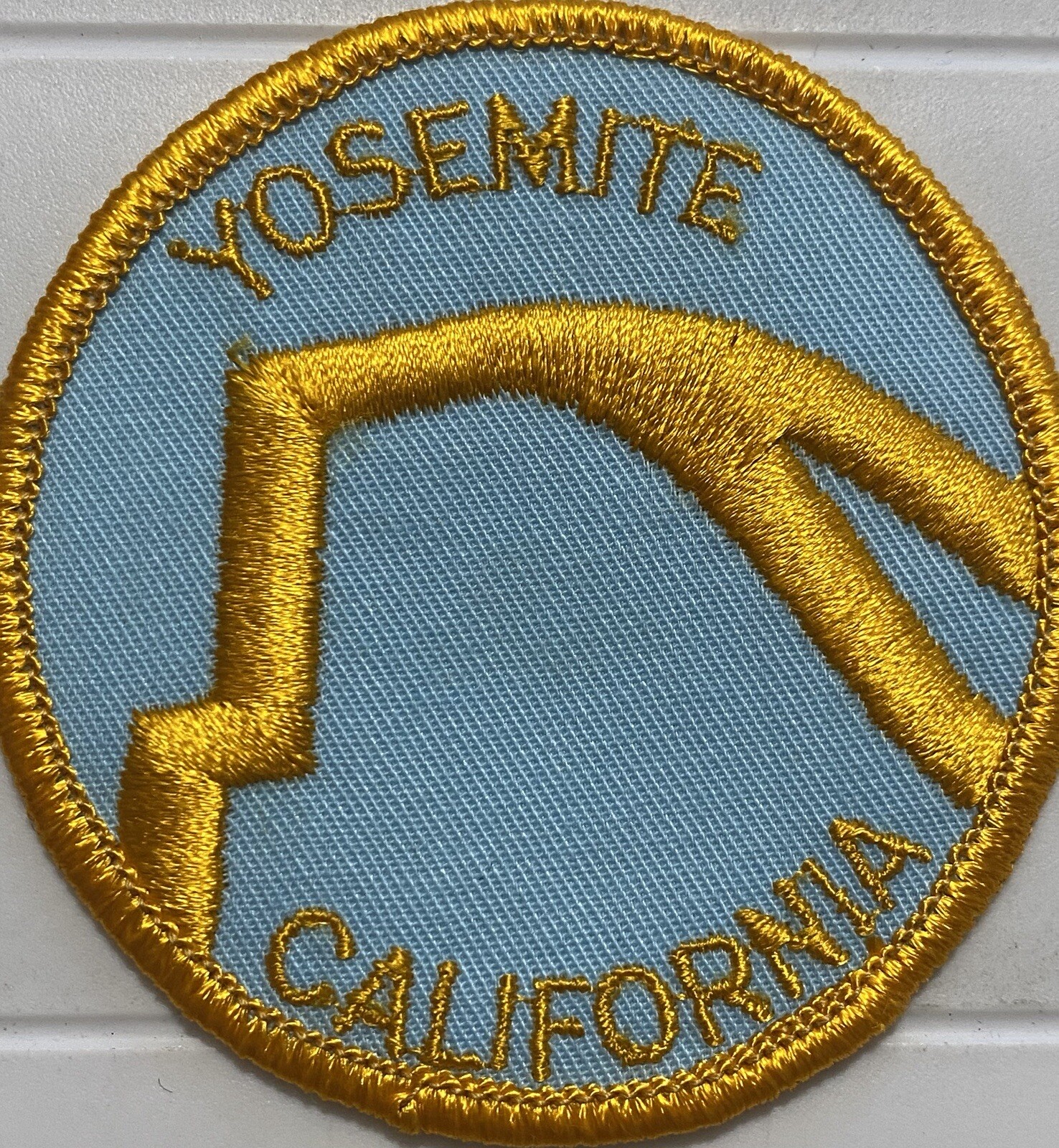 Yosemite National Park Granite Half Dome Blue Yellow Round Embroidered Patch