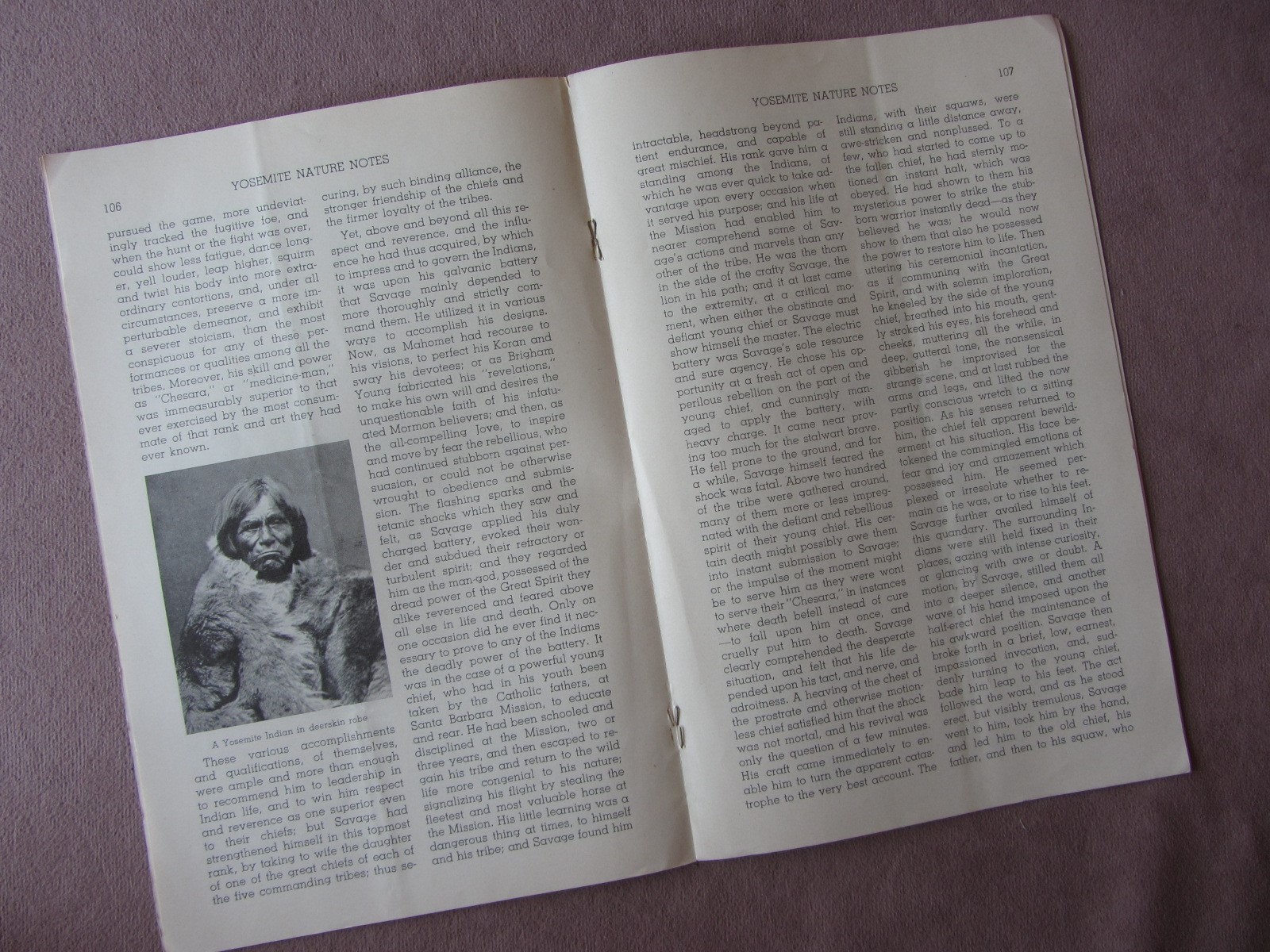 Vtg 1951 YOSEMITE National Park Nature Notes * White Medicine Man James Savage