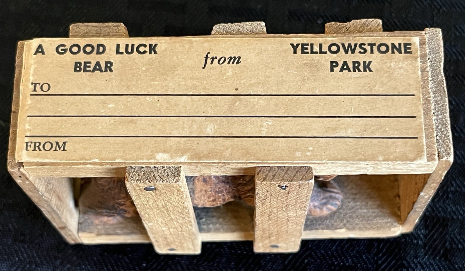 Vintage Good Luck Bear Souvenir From Yellowstone Park Great Label And Condition!