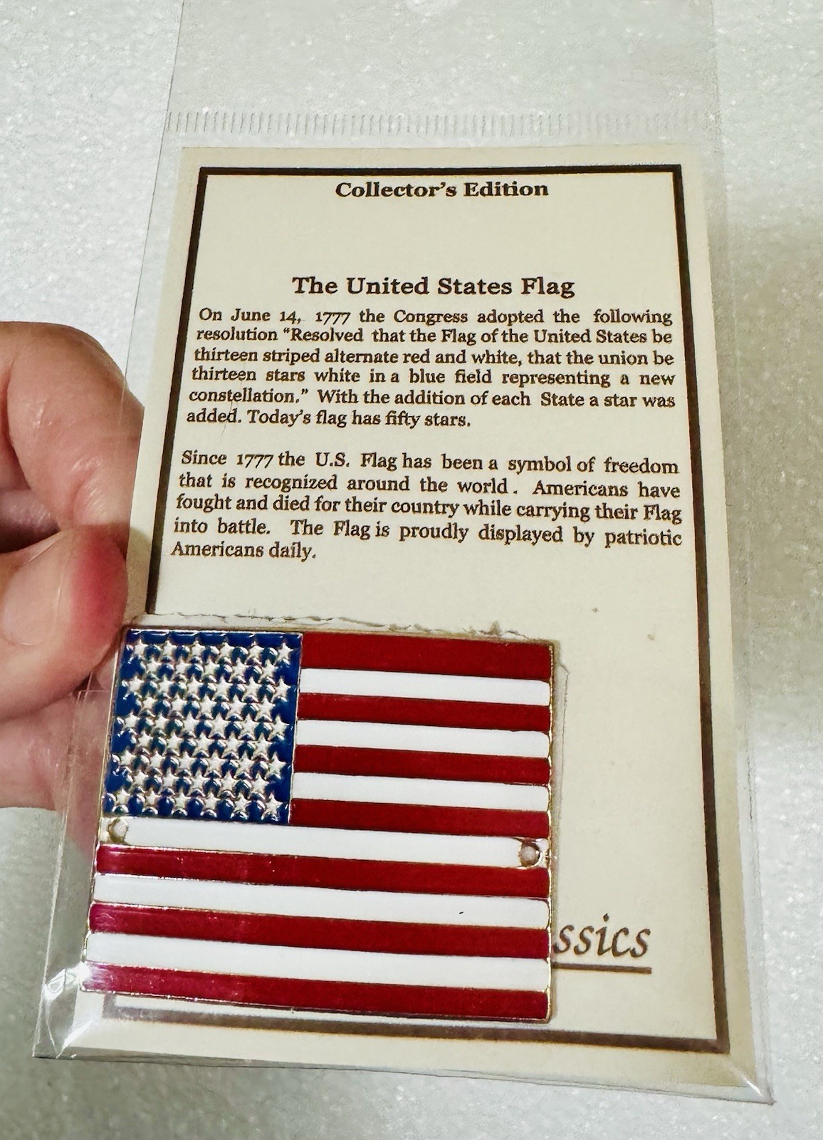 New Travel Walking Stick Medallion Badge ~ United States of America Flag