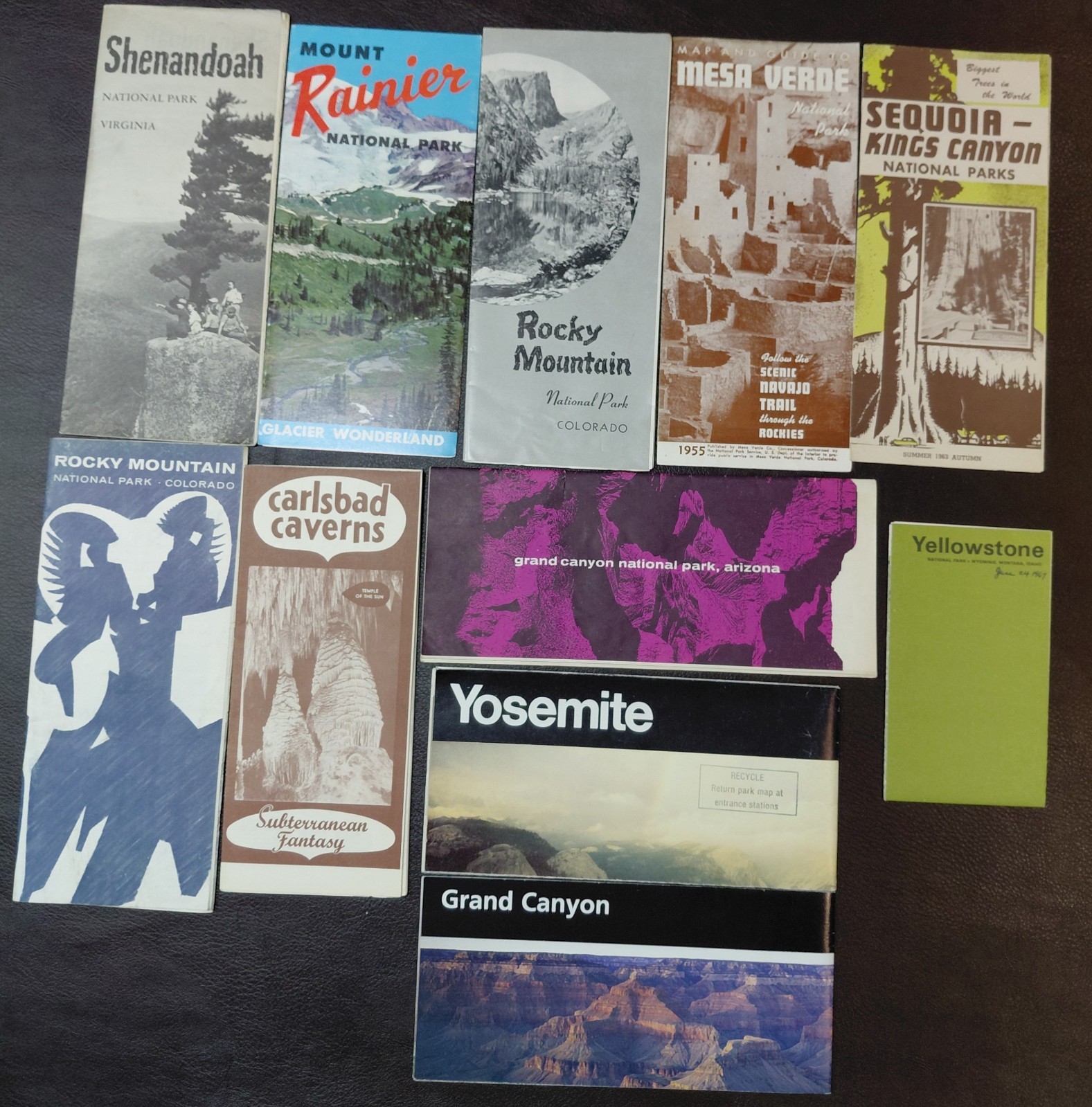 Lot of 11 – National Parks Brochures/Pamphlets/ Maps – G+/EX