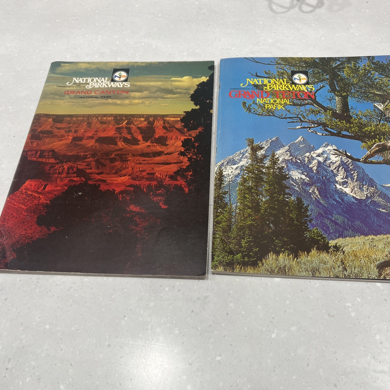 2 Vintage 1977 1976 National Parkways Guide To Grand Canon Teton National Parks