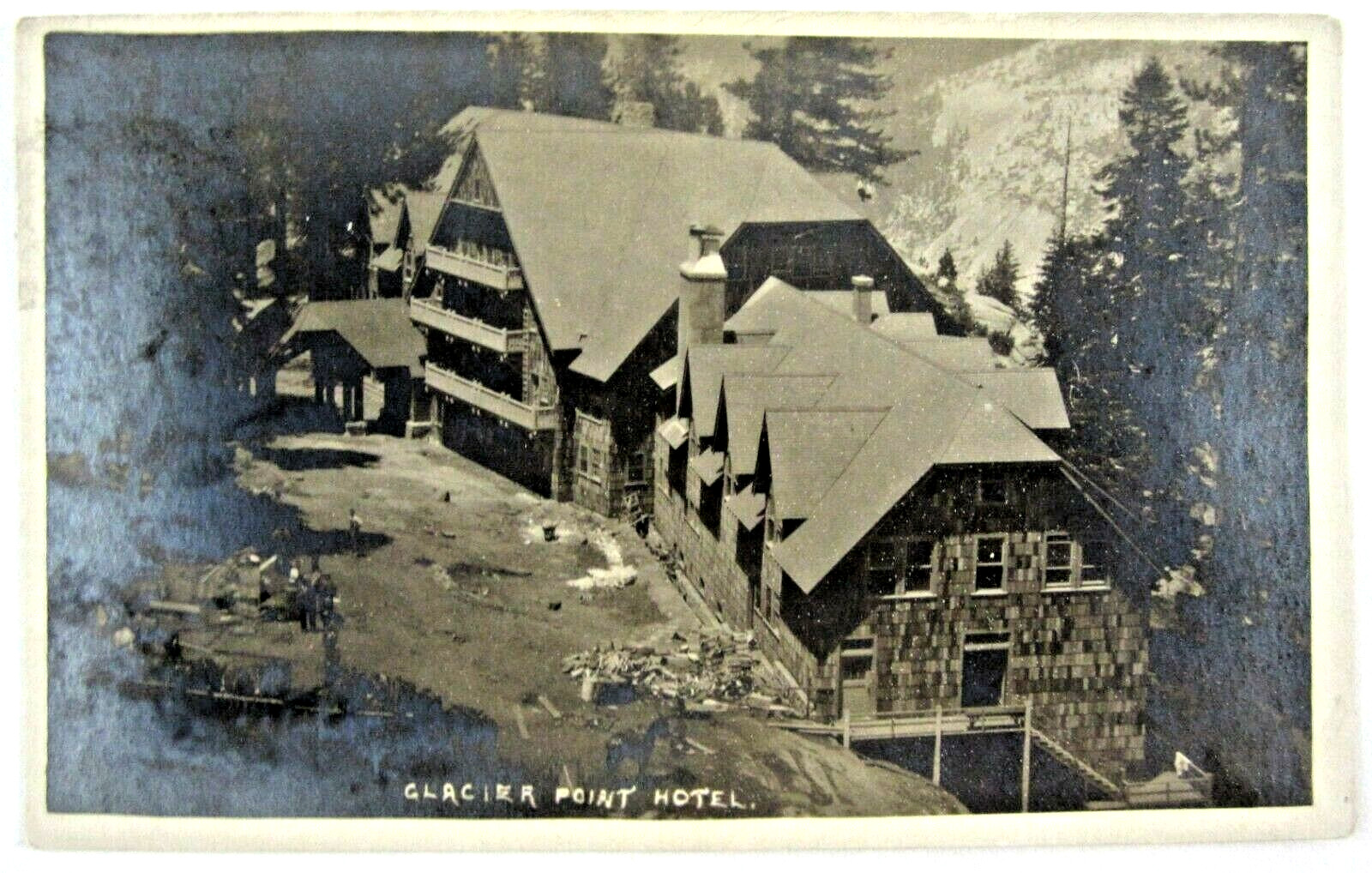Yosemite National Park Glacier Point Hotel Resort Camp Curry Photo Postcard 1919